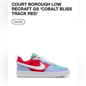 Nike Court Borough Low Recraft Cobalt Bliss Track Red Sneakers. Sz. 7Y